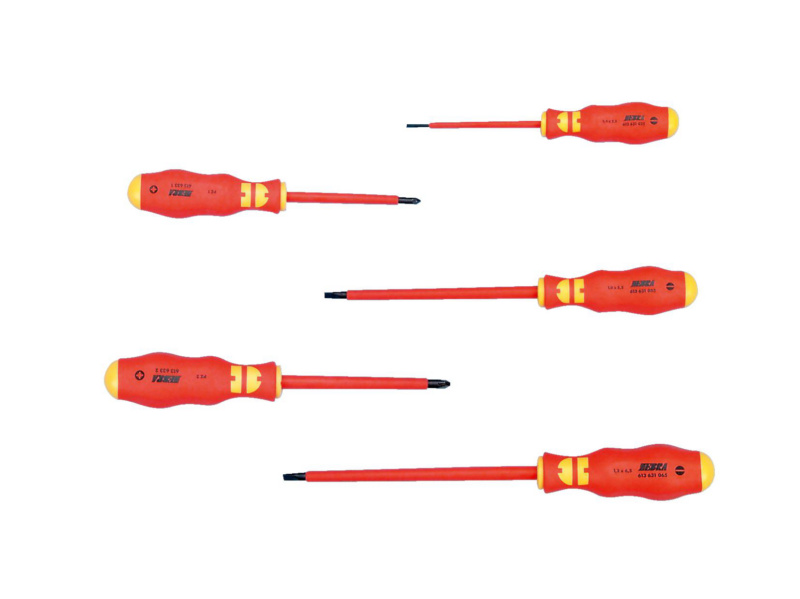 VDE screwdriver set, slotted/PH recessed head
