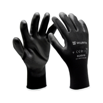 Guantes de protección de PU negro