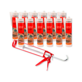 Set silicona estruct. con pistola cartucho 13 pzs