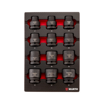 Impact socket set, hex., 3/4 inch 4.4.1, 12 pcs