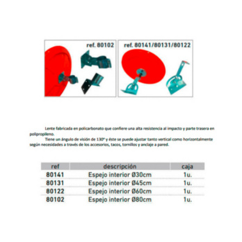 ESPEJO CONCAVO INTERIOR ACRILICO 60CM