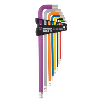 Allen key hexagon socket ball head coloured 9 pcs
