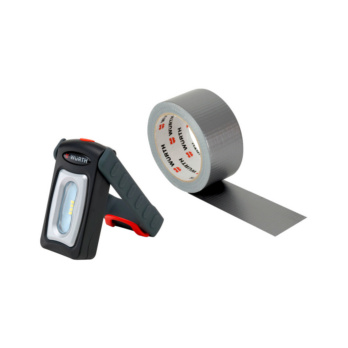 Set cinta adhesiva y linterna LED 5 pz.