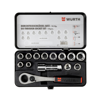 Push-through socket wrench assortment 14 pcs