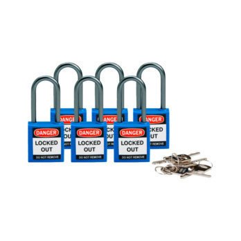 CANDADO CONSIG.38MM AZUL-PACK 6 UDES