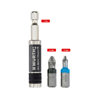 Set adaptador puntas con imán 1/4 pulg. 11 pz.