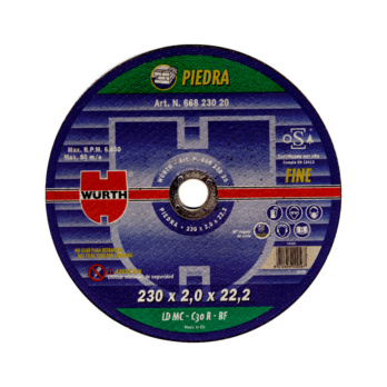 DISCO CORTE FINE PARA PIEDRA 230X2