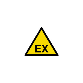 Cartel advertencia ATM explosiva (simbolo)