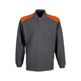 POLO ML COMBI GRIS/NARANJA XL