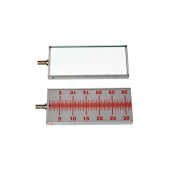 Measuring scale with mirror for wheel sensor
