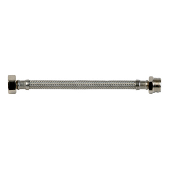 Mang. flex., conect. agua acero inox. macho/hembra