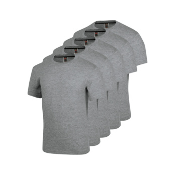 PACK 5 CAMISETAS GRIS MELANGE L