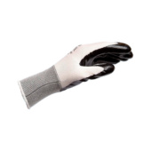 Protective glove, knittet with coating