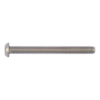 Half round head safety screw with hexagon socket and pin Similar to ISO 7380-1, A2-070 stainless steel, plain