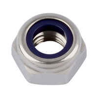 Hexagon nut, low profile, with clamping piece (non-metal insert) DIN 985, A2 stainless steel, plain