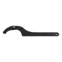 Jointed hook wrench with pin