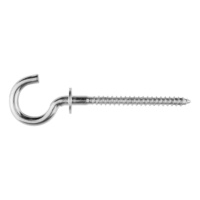 Screw hook, bent, with collar