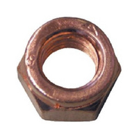 Exhaust slotted nut, reduced wrench size DIN 14441 heavily copper-plated steel