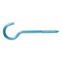 Screw hook, bent With wood screw thread, zinc-plated steel, blue passivated (A2K)