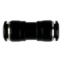 Straight-through compressed air connector polymer