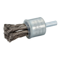 Wire end brush Stainless steel, knotted, with shank