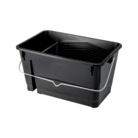 Paint bucket With roll-off surface and integrated tool tray