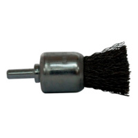 Tapered brush for carbon steel crimped wire