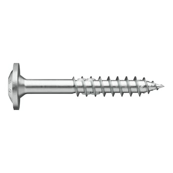 ASSY<SUP>®</SUP> 4 A2 SK -puurakennusruuvi Pinnoittamaton ruostumaton teräs A2, osakierre, laippakanta