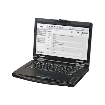 Kannettava diagnostiikkatietokone Panasonic FZ-55 korjaamokäyttöön W.EASY-diagnostiikkaa varten