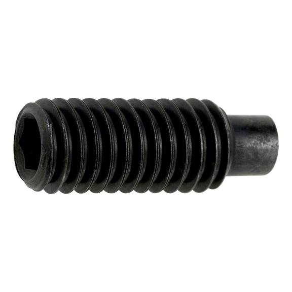 Hexagon socket set screw with pin ISO 4028, steel, 45H, plain - SCR-DOGPT-ISO4028-45H-HS12-M24X55