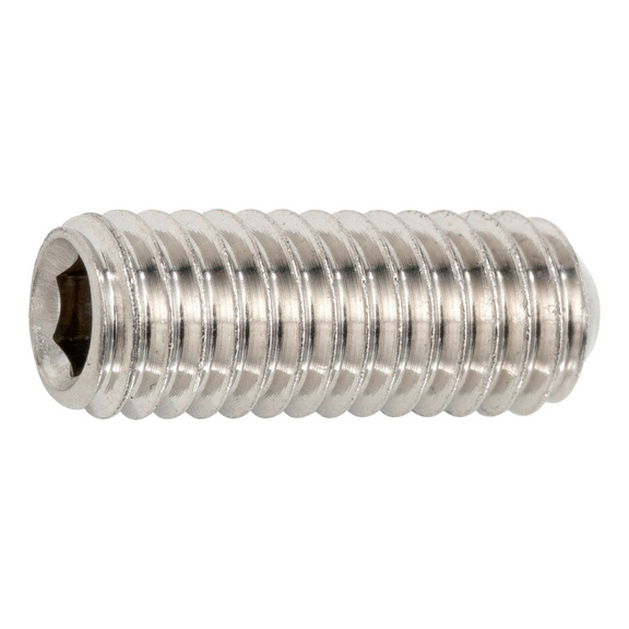 Vis sans tête à six pans creux et bout cuvette ISO 4029, inox A4, 21H, brut - VIS-STHC-ISO4029-A4-21H-CLE4-M8X45