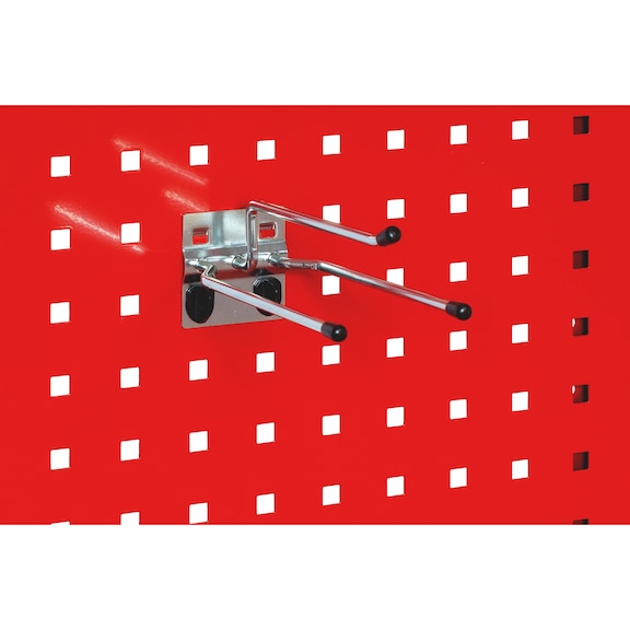 Support pour pince Pour les trous carrés dans les plaques perforées, les servantes d'atelier et le système d'étagères ORSY®1