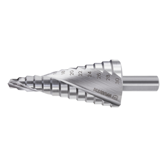 Stepped twist drill bit, plain HSS - DRL-STEP-SPRL-BIT-HSS-(4-20MM)