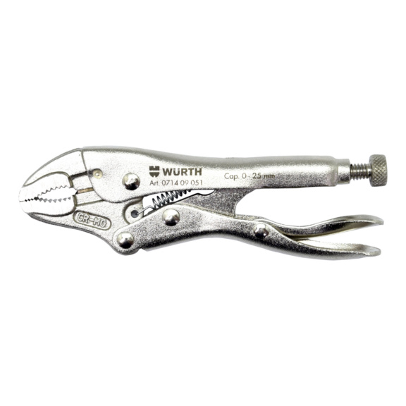 Locking pliers with half-round jaws American version