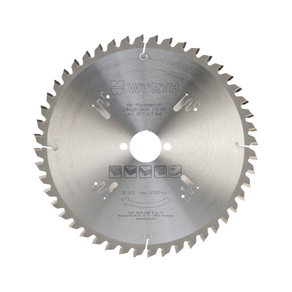 Panel saw blade - CRCLSAWBLDE-WO-TC-AT-216X48NEGX30