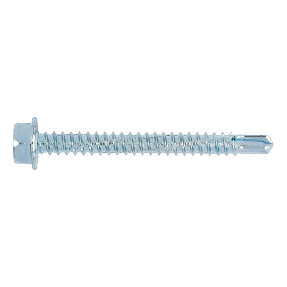 Vis autoperceuse pias<SUP>®</SUP> avec tête hexagonale et pointe de perçage Acier cémenté zingué bleu - VIS-TH-EMBASE-CLÉ10-(A2K)-6,3X60