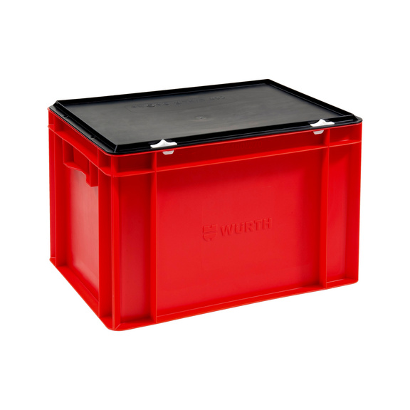 Storage box with cover - STRGBOX-PLA-EMPTY-RED-400X300X270