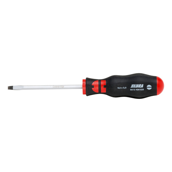 Slotted screwdriver, laser tip With hexagon shank - SCRDRIV-SL-0,6X3,5X75-LASERTIP