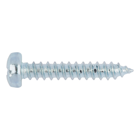 Raised countersunk tapping screw, shape C with Z recessed head DIN 7981, steel, zinc-plated, blue passivated (A2K), PZ drive, round head, shape C - 1