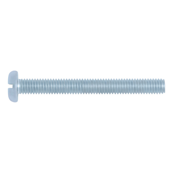 Vis à tête cylindrique large fendue DIN 85 acier zingué 4.8 DIN 85, acier 4.8, zingué (A2K) - VIS-DIN85-4.8-(A2K)-M10X50