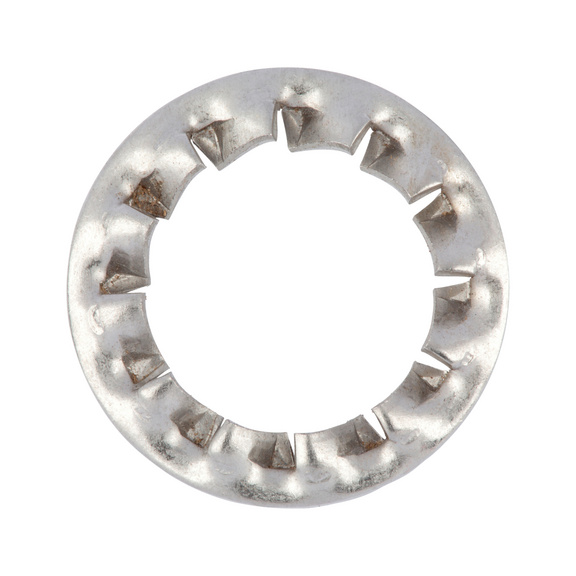 Rondelle dentée à denture intérieure forme J DIN 6798 inox A2 - ROND-EVT-DIN6798-A2-J-D3,2