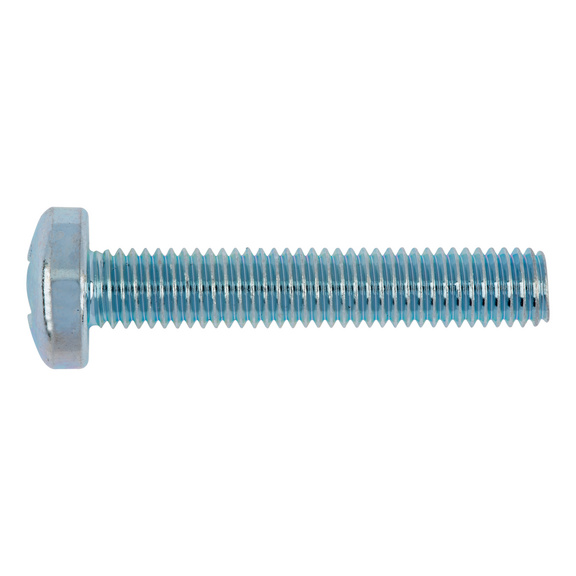 Pan head screw with H cross recess DIN 7985, steel 4.8, zinc-plated, blue passivated (A2K) - SCR-RSD-DIN7985-4.8-H1-(A2K)-M2,5X16