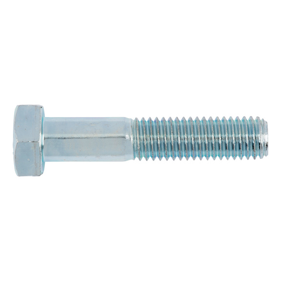 Hexagon head bolt with shank for pressure container construction (PED) ISO 4014, steel 25CrMo4, zinc-plated - SCR-4014-PED-1.7218+QT-A2K-M20X220+3.1