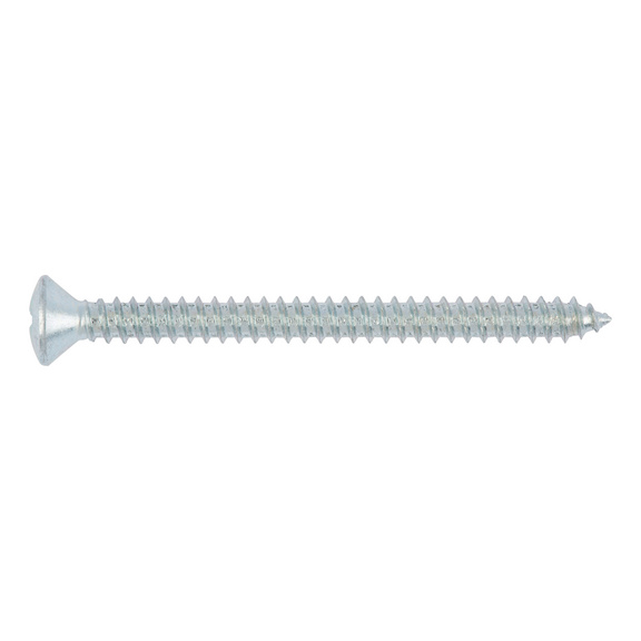 Pan head tapping screw, C shape with H recessed head DIN 7983, steel, zinc-plated, blue passivated (A2K), shape C, H cross recess - 1