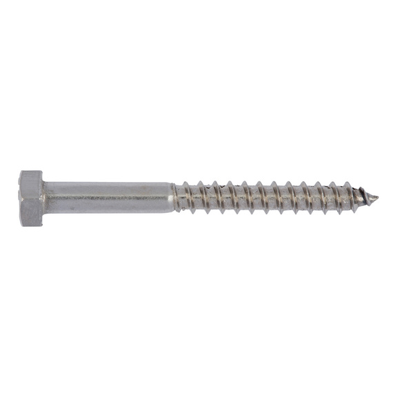 Wood screw Hexagon head DIN 571, A2 stainless steel - SCR-HEX-DIN571-WO-A2-WS13-8X80