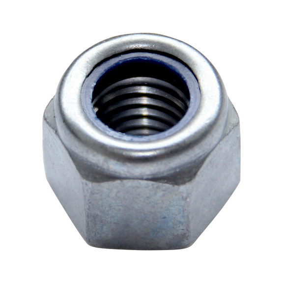 Hexagon nut with clamping piece (non-metal insert) ISO 7040, steel 8, zinc-nickel-plated, silver (ZNSHL) - 1