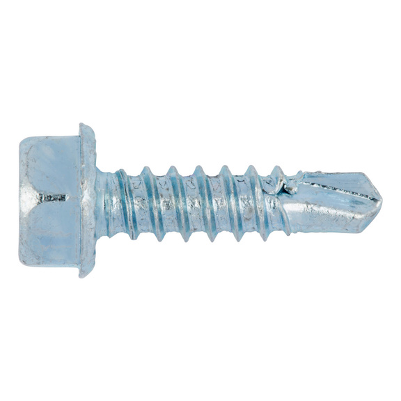 Drilling screw, hexagon head, with collar and under-head teeth - 1