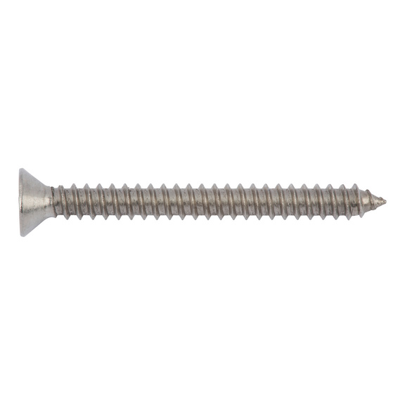 Countersunk tapping screw, shape C with Z recessed head DIN 7982, A2 stainless steel, PZ drive - 1