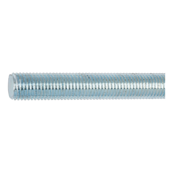 Pièce filetée DIN 976-1 (forme A) avec filetage métrique ISO DIN 13-1, acier zingué 8.8, bleu - THRRCE-DIN976-A-8.8-(A2K)-M24X540