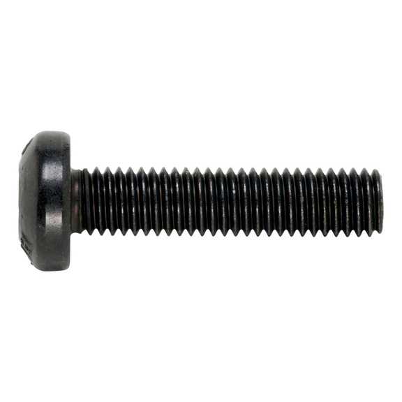 Pan Head screw with hexalobular head ISO 14583, steel, strength class 8.8, zinc-nickel-plated, black (ZNBHL) - SCR-PANHD-ISO14583-8.8-(ZNBHL)-M4X12